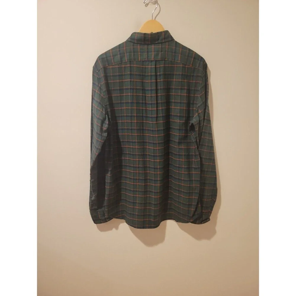 NWT J. Crew Shirt Slim Brushed Twill Flannel Top in Green Play Plaid Size L